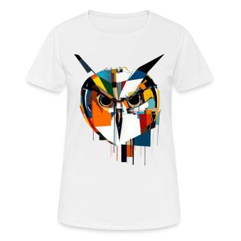 Eule Nachtvogel Vogel Tier Geschenk Kunst - Frauen T-Shirt atmungsaktiv - Weiß - Vorne - AI Model Female 172 dark (172cm)