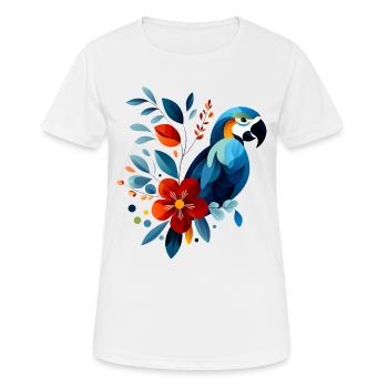 Floraler Papagei - Frauen T-Shirt atmungsaktiv - Weiß - Vorne - AI Model Female 172 dark (172cm)