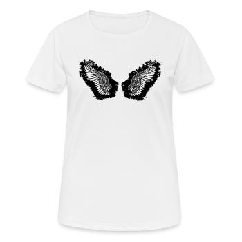 angelwings,flügel,aquarell,schwarz,engelsflügel - Frauen T-Shirt atmungsaktiv - Weiß - Vorne - AI Model Female 172 dark (172cm)