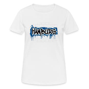 Hamburg Graffiti - Frauen T-Shirt atmungsaktiv - Weiß - Vorne - AI Model Female 172 dark (172cm)