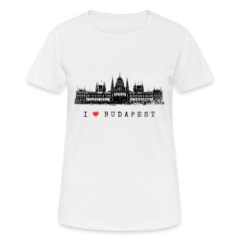 Budapest Parliament Hungary Skyline I Love Budapest - Women's Breathable T-Shirt - white - Front - AI Model Female 172 dark (172cm)