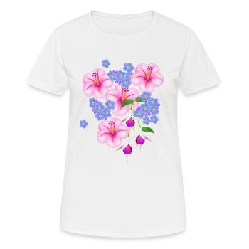 Fleurs, fleurs - T-shirt respirant Femme - blanc - Devant - AI Model Female 172 dark (172cm)