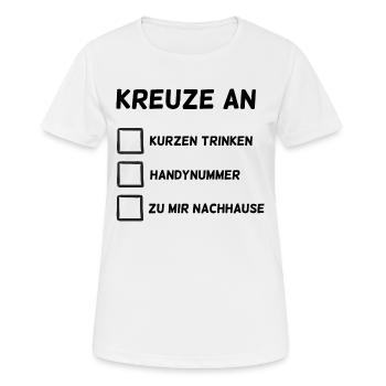 Kreuze an Dating Single Partyhit Club - Frauen T-Shirt atmungsaktiv - Weiß - Vorne - AI Model Female 172 dark (172cm)