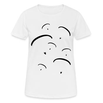 groupe _de_ parapentistes_g1 - T-shirt respirant Femme - blanc - Devant - AI Model Female 172 dark (172cm)