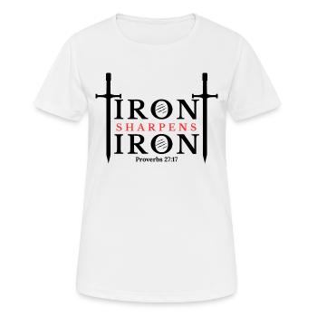Iron Sharpens Iron - Proverbs 27:17 Clothing - Women's Breathable T-Shirt - white - Front - AI Model Female 172 dark (172cm)