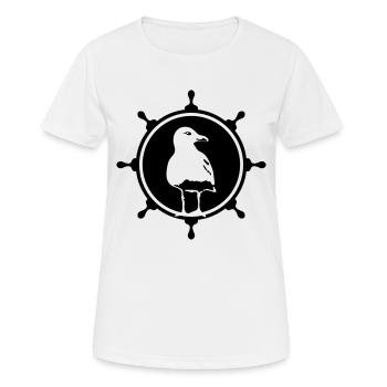 Moewe Steuerrad Möwe Küste Strand Norden Hamburg - Frauen T-Shirt atmungsaktiv - Weiß - Vorne - AI Model Female 172 dark (172cm)