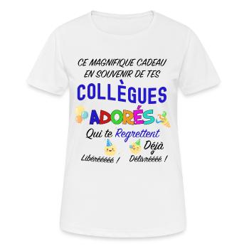 Collegues idée cadeau - T-shirt respirant Femme - blanc - Devant - AI Model Female 172 dark (172cm)