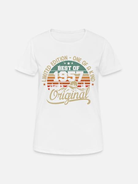Vintage 1957 Légende - Rétro Cadeau D’anniversaire - T-shirt respirant Femme - blanc