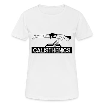 Calithenics | Entraînement avec poids corporel | Planch devant - T-shirt respirant Femme - blanc - Devant - AI Model Female 172 dark (172cm)