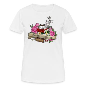 Serial reader - Women's Breathable T-Shirt - white - Front - AI Model Female 172 dark (172cm)