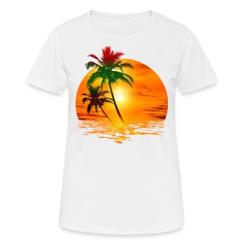 Travel Exotic Palmen Sonne - Frauen T-Shirt atmungsaktiv - Weiß - Vorne - AI Model Female 172 dark (172cm)