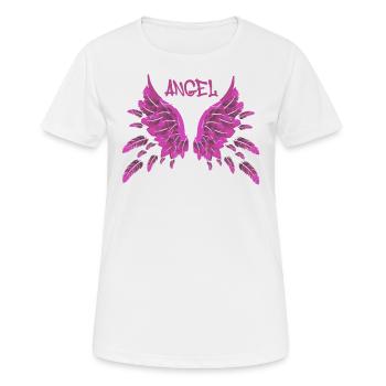 angel,pink,federn,angelwings,Flügel - Frauen T-Shirt atmungsaktiv - Weiß - Vorne - AI Model Female 172 dark (172cm)