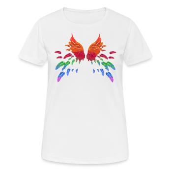 ailes colorées, ailes d’ange, ailes d’ange - T-shirt respirant Femme - blanc - Devant - AI Model Female 172 dark (172cm)
