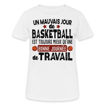 Basketball Basketteur Basket Basketteuse Humour - T-shirt respirant Femme - blanc - Devant - AI Model Female 172 dark (172cm)