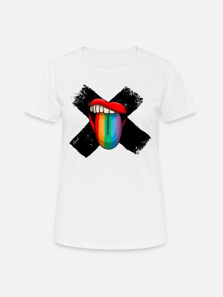 Zungeraus Statement - Frauen T-Shirt atmungsaktiv - Weiß