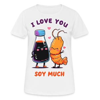 I Love You Soy Much - Women's Breathable T-Shirt - white - Front - AI Model Female 172 dark (172cm)