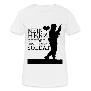 Soldat, Bester Soldat, vergeben an Soldat - Frauen T-Shirt atmungsaktiv - Weiß - Vorne - AI Model Female 172 dark (172cm)