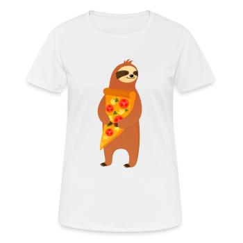Sloth With Pizza Slice - Frauen T-Shirt atmungsaktiv - Weiß - Vorne - AI Model Female 172 dark (172cm)