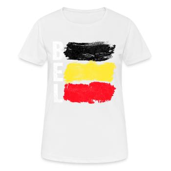 Belgique - T-shirt respirant Femme - blanc - Devant - AI Model Female 172 dark (172cm)