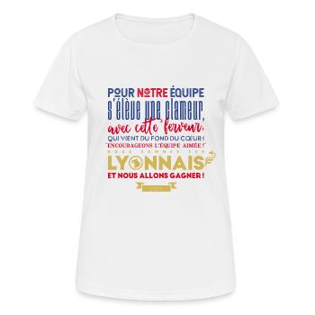 Allez Lyon ! - T-shirt respirant Femme - blanc - Devant - AI Model Female 172 dark (172cm)