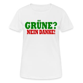 grüne nein danke - Frauen T-Shirt atmungsaktiv - Weiß - Vorne - AI Model Female 172 dark (172cm)
