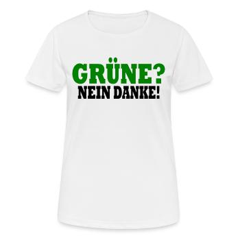 grüne nein danke - Frauen T-Shirt atmungsaktiv - Weiß - Vorne - AI Model Female 172 dark (172cm)
