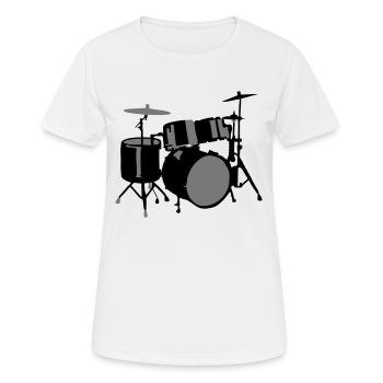 Drums - Women's Breathable T-Shirt - white - Front - AI Model Female 172 dark (172cm)