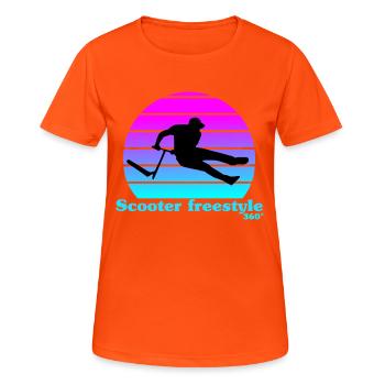Sunshine freestyle scooter - Women's Breathable T-Shirt - neon orange - Front - AI Model Female 172 dark (172cm)