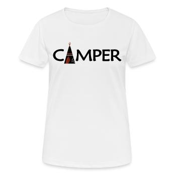 camping indianerzelt outdoor zelten - Frauen T-Shirt atmungsaktiv - Weiß - Vorne - AI Model Female 172 dark (172cm)