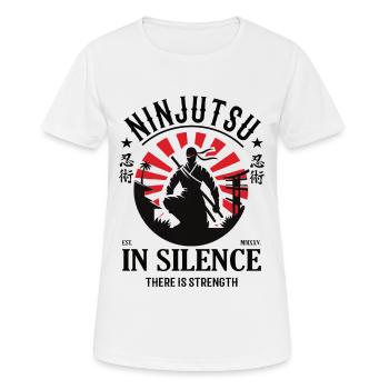 Ninjutsu - Dans le silence réside le pouvoir - T-shirt respirant Femme - blanc - Devant - AI Model Female 172 dark (172cm)