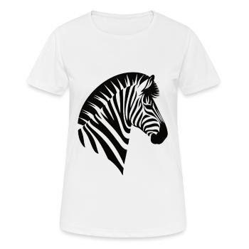 Cool Zebra Design - Tenue de zèbre pour le fan - T-shirt respirant Femme - blanc - Devant - AI Model Female 172 dark (172cm)