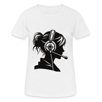 Centre d’appels futuriste – Communication - T-shirt respirant Femme - blanc - Devant - AI Model Female 172 dark (172cm)
