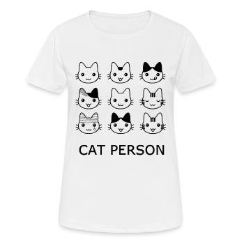 Katze Person - Frauen T-Shirt atmungsaktiv - Weiß - Vorne - AI Model Female 172 dark (172cm)