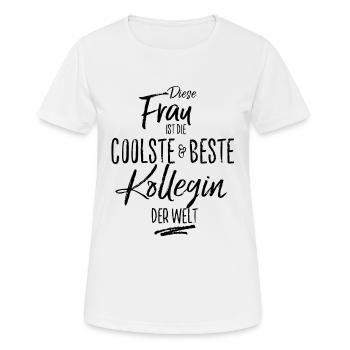 kollegin-schwarz - Frauen T-Shirt atmungsaktiv - Weiß - Vorne - AI Model Female 172 dark (172cm)