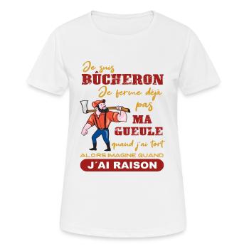 Je suis Bûcheron Forestier Homme solide Cadeau - T-shirt respirant Femme - blanc - Devant - AI Model Female 172 dark (172cm)