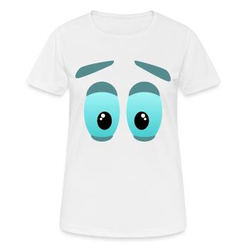 Les grands yeux - T-shirt respirant Femme - blanc - Devant - AI Model Female 172 dark (172cm)