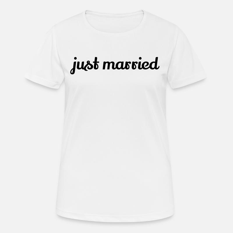 just married - Women's Breathable T-Shirt - white