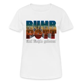 Ruhrpott | Ruhrgebiet | Auf Kohle geboren - Frauen T-Shirt atmungsaktiv - Weiß - Vorne - AI Model Female 172 dark (172cm)
