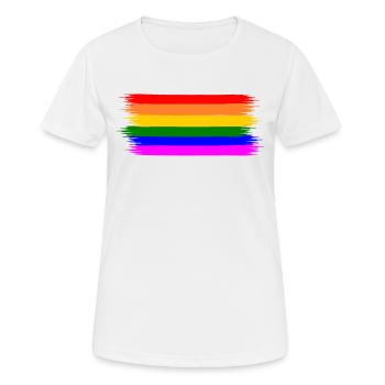 Regenbogen Regenbogenfahne - Frauen T-Shirt atmungsaktiv - Weiß - Vorne - AI Model Female 172 dark (172cm)