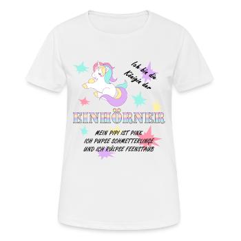 Die Königin der Einhörner! - Frauen T-Shirt atmungsaktiv - Weiß - Vorne - AI Model Female 172 dark (172cm)