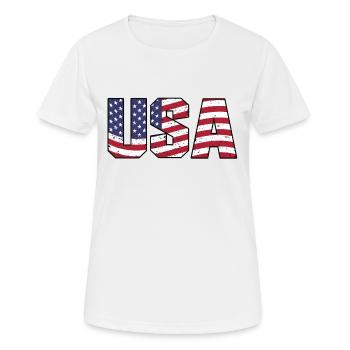 UNITED STATES - Women's Breathable T-Shirt - white - Front - AI Model Female 172 dark (172cm)