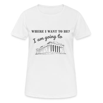 Ich reise nach Athen - Frauen T-Shirt atmungsaktiv - Weiß - Vorne - AI Model Female 172 dark (172cm)