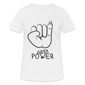 Geek - Women's Breathable T-Shirt - white - Front - AI Model Female 172 dark (172cm)