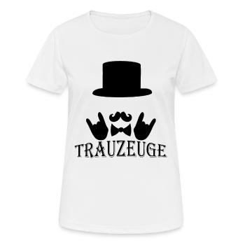 Témoin de mariage célibataire - T-shirt respirant Femme - blanc - Devant - AI Model Female 172 dark (172cm)