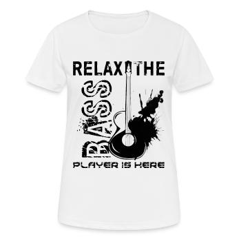 Basse guitare - T-shirt respirant Femme - blanc - Devant - AI Model Female 172 dark (172cm)