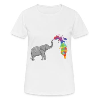 Éléphant fontaine colorée - T-shirt respirant Femme - blanc - Devant - AI Model Female 172 dark (172cm)