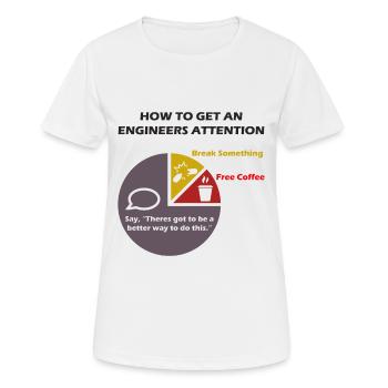 Engineers attention Funny - Women's Breathable T-Shirt - white - Front - AI Model Female 172 dark (172cm)