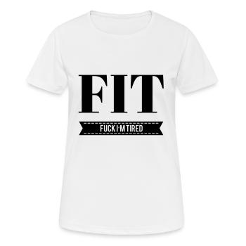 Fit Lustig - Frauen T-Shirt atmungsaktiv - Weiß - Vorne - AI Model Female 172 dark (172cm)
