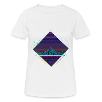 Cyber montagnes - T-shirt respirant Femme - blanc - Devant - AI Model Female 172 dark (172cm)