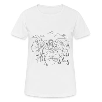 Panorama de mère nature - T-shirt respirant Femme - blanc - Devant - AI Model Female 172 dark (172cm)